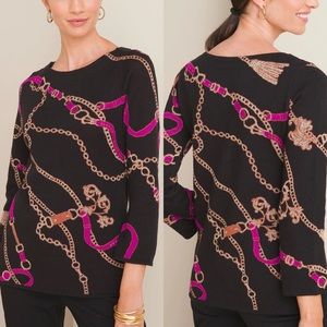 Chico’s Status Jacquard Pullover Sweater - Size 4